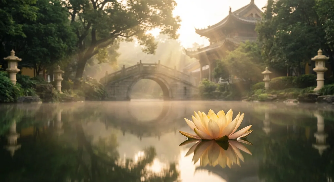 中式佛教蓮花池庭園